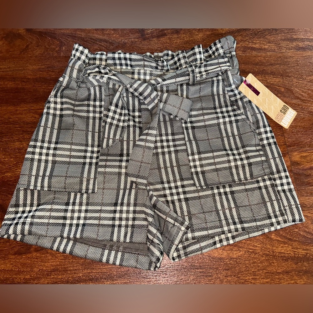 Sundry Black and White Cargo Shorts with Tailored Fit